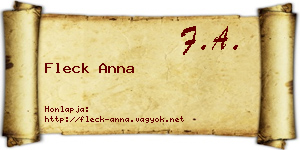 Fleck Anna névjegykártya